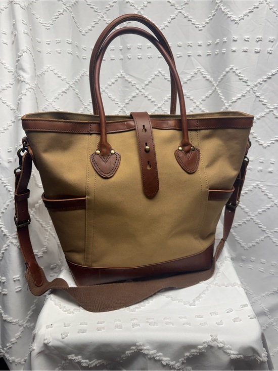 L.L. Bean Handbags - L.L. Bean Signature Canvas and Leather Tote Bag with Crossbody Strap